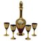 Italian Tre Fuochi Liquor Set in Ruby Red Crystal Glass, 1950s, Set of 5, Image 1