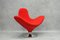 Vintage Italian Lounge Chair in Red Fabric 2