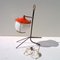 Lampada da tavolo tripode rossa, Italia, anni '50, Immagine 1