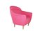 Italian Pink Upholstered Armchair, 1950s 2