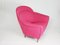 Italian Pink Upholstered Armchair, 1950s 11