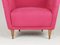 Fauteuil Rembourré Rose, Italie, 1950s 4