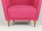 Italian Pink Upholstered Armchair, 1950s 4