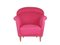 Fauteuil Rembourré Rose, Italie, 1950s 1