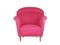Italian Pink Upholstered Armchair, 1950s, Image 1