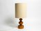 Large Table Lamp in Pine with Fabric Shade by Yngve Ekström for Lystella Sweden, 1970s 1