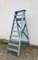 French Blue Painted Step Ladder, 1940s, Image 5