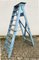 French Blue Painted Step Ladder, 1940s 8
