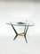 Tavolino da caffè in metallo e vetro attribuito ad Angelo Ostuni, anni '50, Immagine 2