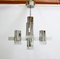 Modernist Metal Chandelier attributed to Gaetano Sciolari, Italy, 1960s 4