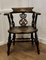 Fretwork Back Elm Windsor Desk Chair 1