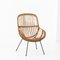 Italian Rattan and Wicker Armchair, 1950s, Image 6