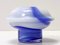 Postmodern White and Blue Cased Murano Glass Wave Vase by Carlo Moretti, Italy, 1970s 4