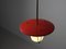 Vintage Italian Pendant Lamp in Brass, Iron and Opaline Glass, 1950s 2