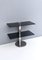 Postmodern Chromed Metal Console Table with Two Smoked Glass Shelves, Italy 1