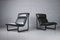 Sillones modelo 2001 grandes de cuero negro de Bruce Hannah and Andrew Ivar Morrison para Knoll International, años 70. Juego de 2, Imagen 4