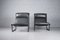 Large Model 2001 Lounge Chairs in Black Leather by Bruce Hannah and Andrew Ivar Morrison for Knoll International, 1970s, Set of 2 1