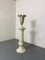 Vintage Spanish Alabaster Pedestal Column with Original Vase, 1970s, Set of 2 5