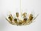 Small Mid-Century Brass Sputnik Ceiling Lamp with 8 Arms from Vereinigte Werkstätten, 1950s 12