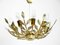 Small Mid-Century Brass Sputnik Ceiling Lamp with 8 Arms from Vereinigte Werkstätten, 1950s 1