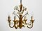 Small 4-Arm Gold-Plated Metal Chandelier, 1960s 19