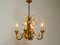 Small 4-Arm Gold-Plated Metal Chandelier, 1960s 18
