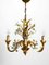 Lámpara de araña pequeña de metal bañado en oro de cuatro brazos, años 60, Imagen 1