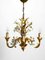 Small 4-Arm Gold-Plated Metal Chandelier, 1960s 1