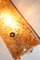Lámpara de techo o pared italiana de cristal de Murano y latón dorado, años 50, Imagen 7