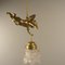 Brass Ceiling Lamp with Putto, France, 1910s 11