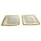 Art Glass Ashtrays with Golden Border, France, 1970s, Set of 2 1