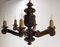 Renaissance Spanish Oak Ceiling Lustre Lamps, 1960s 7