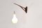 Scandinavian Glass Wall Lamp on Wooden Bracket from Holmegaard, 1960s 3