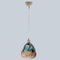 Green Blue Ceramic Pendant Light, Denmark, 1970s, Image 3