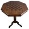 Italian Neoclassical Walnut Inlay Octagonal Tripod Games or Side Table, 1950s, Image 1