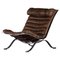 Ari Easy Chair in Brown Leather attributed to Arne Norell, Sweden, 1970s, Image 1