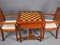 Vintage Chess Table with Chairs, Set of 3 2