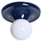 Mid-Century Italian Light Ball Sconce in Blue Metal by Achille Castiglioni for Flos, 1970s, Image 1