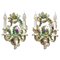 Italian Porcelain Sconces with Floral Decoration, 1950, Set of 2 1