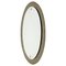 Mid-Century Oval Wall Mirror with Bronzed Frame from Cristal Arte, Italy, 1960s 1