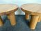 French Solid Elm Wood Side Tables, 1960s, Set of 2 3