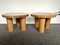 French Solid Elm Wood Side Tables, 1960s, Set of 2 1