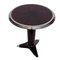 Art Deco Style Round Side Table in Lacquered Mahogany and Chrome, 1990s, Image 3