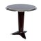 Art Deco Style Round Side Table in Lacquered Mahogany and Chrome, 1990s, Image 6