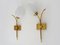 Vintage Wall Lights Strand of Wheat in Brass with Glass Tulips, 1960s 3