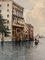 Andrea Biondetti, Gondoles sur le grand canal à Venise, Acuarela sobre papel, Enmarcado, Imagen 4
