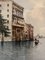 Andrea Biondetti, Gondoles sur le grand canal à Venise, Watercolor on Paper, Framed, Image 4