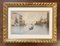 Andrea Biondetti, Gondoles sur le grand canal à Venise, Watercolor on Paper, Framed 1