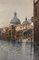 Andrea Biondetti, Gondoles sur le grand canal à Venise, Acuarela sobre papel, Enmarcado, Imagen 5