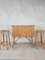 Vintage Rattan Tiki Bar Set mit Zwei Rattan Hockern, 3 9